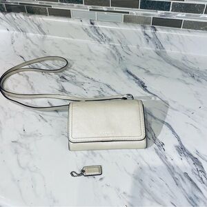 Coach mini crossbody bag pearl white with hang tag